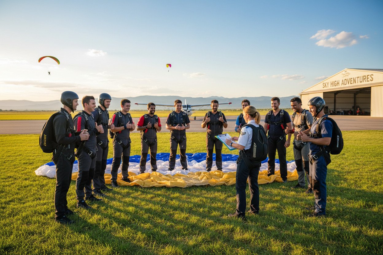 Jak zorganizować skok spadochronowy dla grupy – logistyka krok po kroku