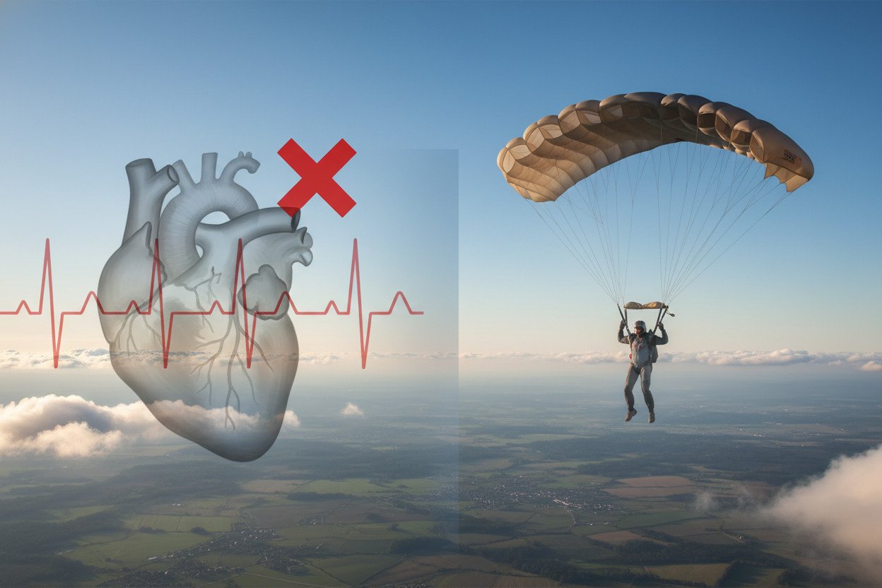 Skok ze spadochronem a choroby serca i układ krążenia