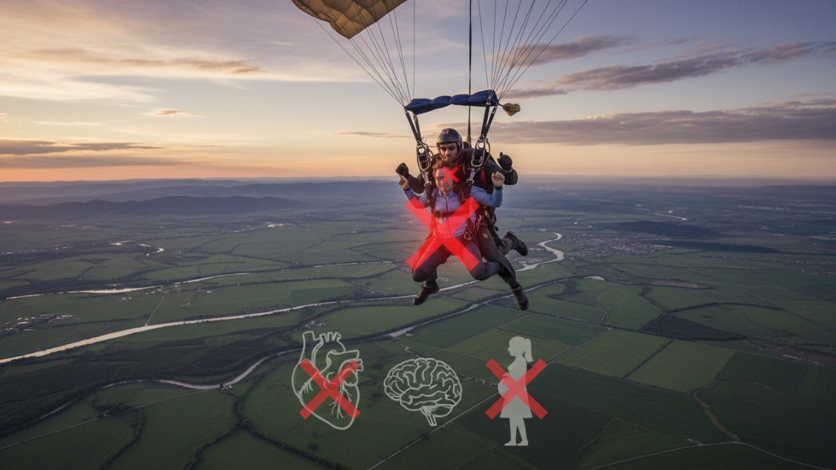 Skok ze spadochronem a przeciwwskazania – kto nie może skakać?