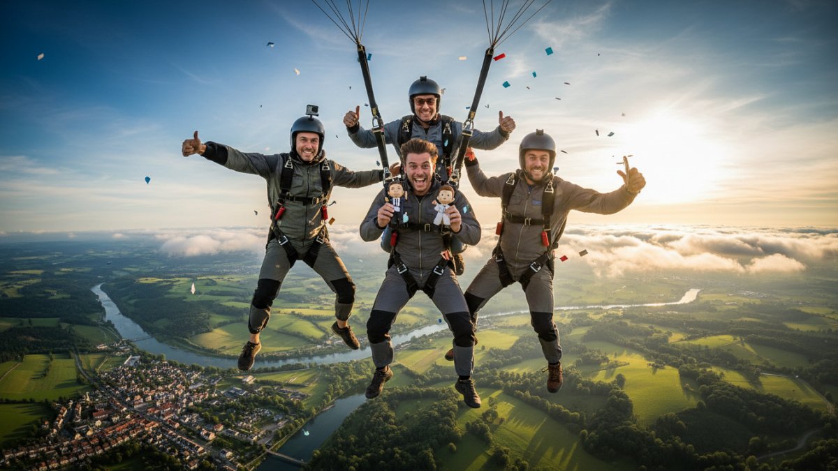 Wieczór kawalerski ze skokiem ze spadochronem – czy to dobry pomysł?